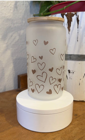 Frosted glass Valentine heart tumbler - Its  Show Thyme