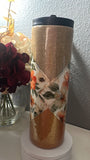orange flower - duo lid tumbler - Its  Show Thyme