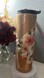 orange flower - duo lid tumbler - Its  Show Thyme