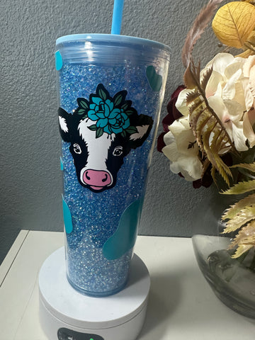 blue cow rhinestone snow globe - Its  Show Thyme
