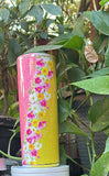 Pink & Yellow flower Tumbler - Its  Show Thyme
