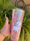 snow globe tumbler - Pink with cat