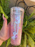 snow globe tumbler - Pink with cat