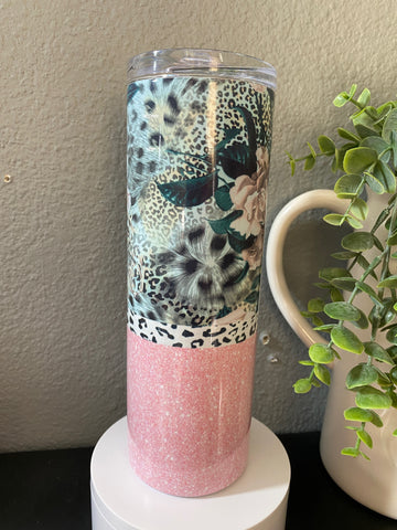 cheetah and flower tumbler - Its  Show Thyme